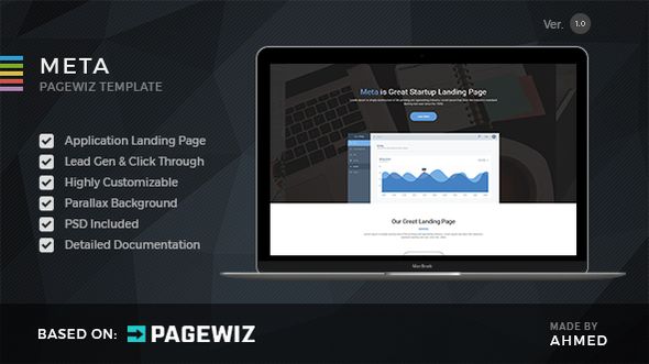 Meta Startup by Morad (landing page template for PageWiz)