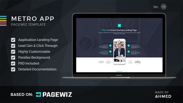 Metro App by Morad (landing page template for PageWiz)