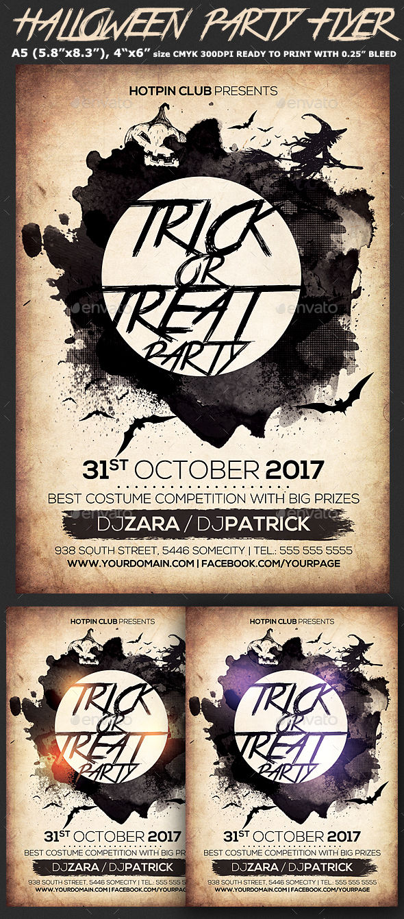 Minimal Halloween Party Flyer by Hotpin (Halloween party flyer)