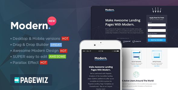Modern by PixFort (landing page template for PageWiz)