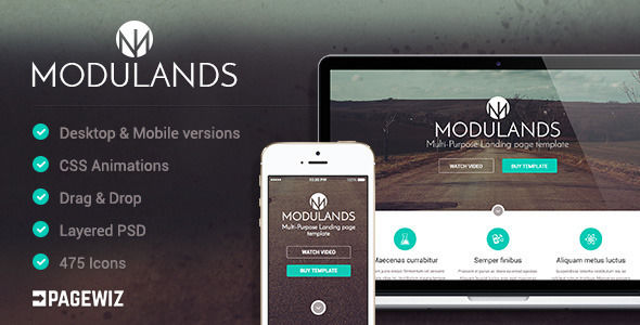 Modulands by Mylanko (landing page template for PageWiz)