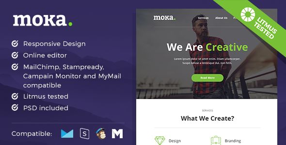 Moka by MaestoMail (email templates for use with Mailchimp)