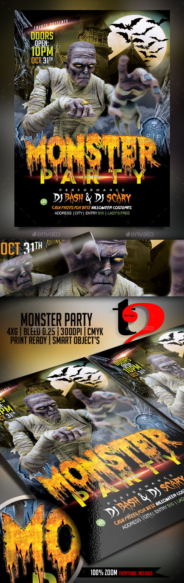 Monster Party by Take2Design (Halloween party flyer)