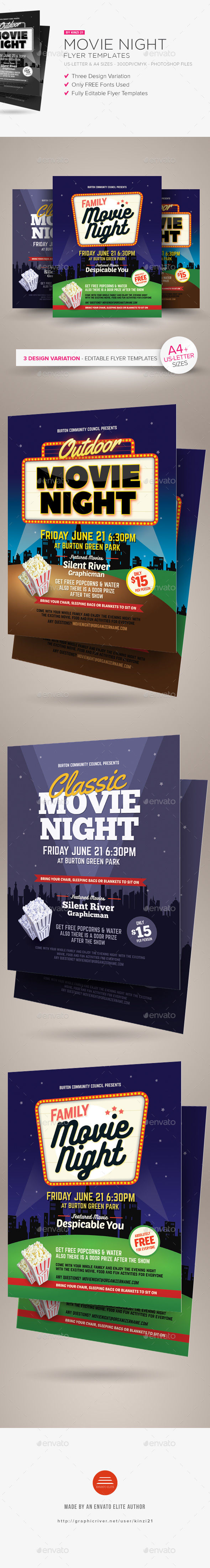 Movie Night Flyer Templates by Kinzi21 (Halloween party flyer)