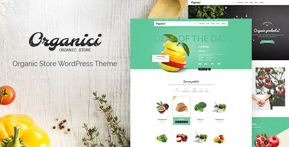 Organici by NooTheme (WordPress theme for bakeries, cafes and food retail stores)
