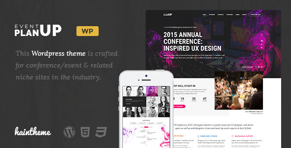 PlanUp by Haintheme (event & conference WordPress theme)