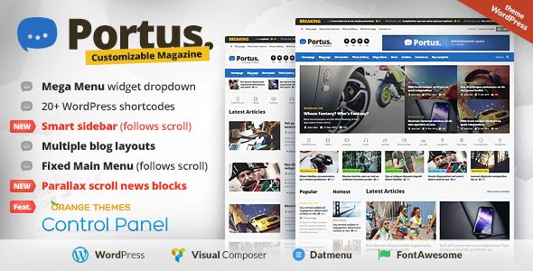 Portus by Orange-themes (magazine WordPress theme)