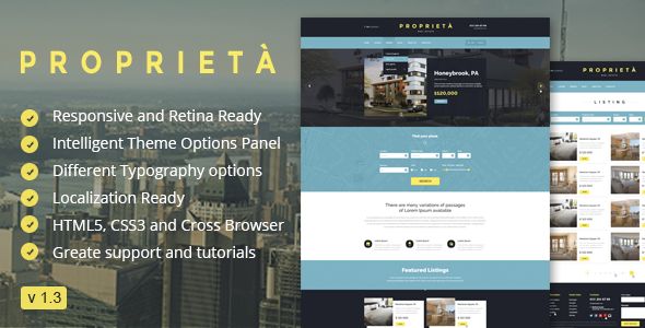 Proprieta Responsive WordPress Theme by CRIK0VA (real estate and realtor WordPress theme)