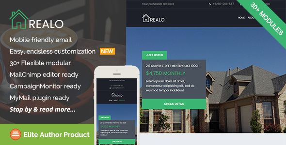 Realo by Saputrad (email templates for use with Mailchimp)