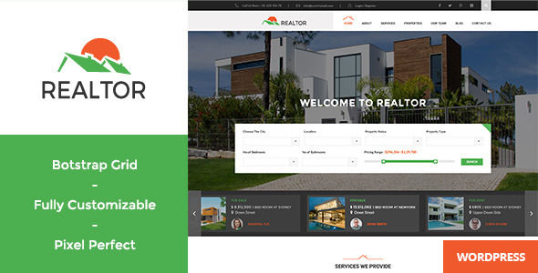 Realtor by WPmines (real estate and realtor WordPress theme)