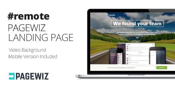 Remote by Themejive (landing page template for PageWiz)