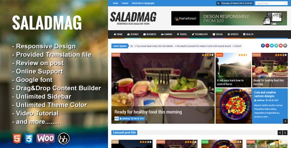 SaladMag by Jellywp (WordPress theme with infinite scrolling)