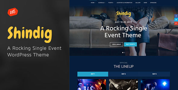 Shindig by ProgressionStudios (event & conference WordPress theme)