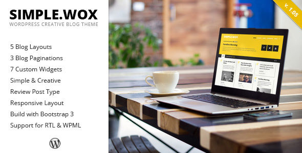SimpleWox by ZERGE (WordPress theme with infinite scrolling)
