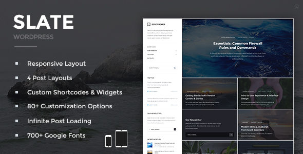 Slate by EckoThemes (magazine WordPress theme)