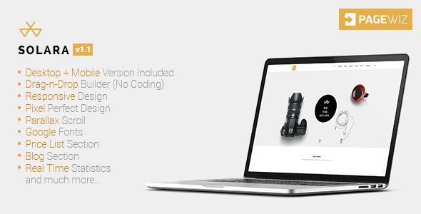 Solara by IamGrv (landing page template for PageWiz)