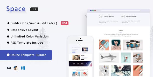 Space by CastelLab (email templates for use with Mailchimp)