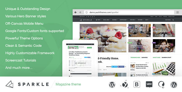 Sparkle by Wpthms (WordPress theme with infinite scrolling)