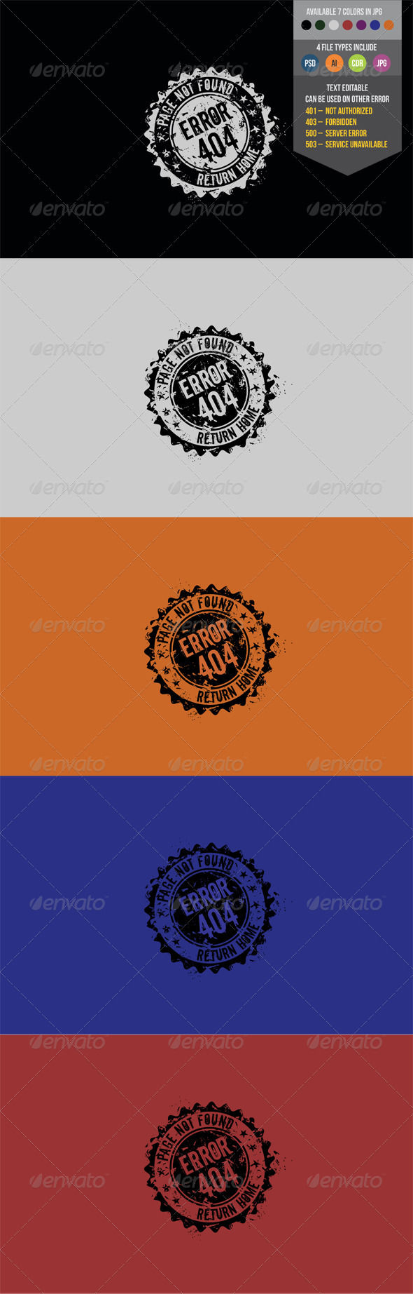 Stamp Error Page by AddtoFavorites (layered 404 page template)