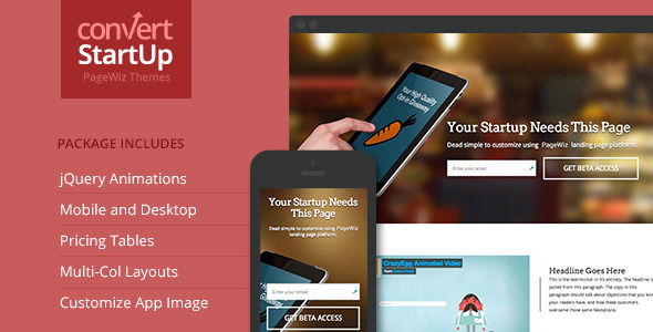 Startups by Jen_gordon (landing page template for PageWiz)
