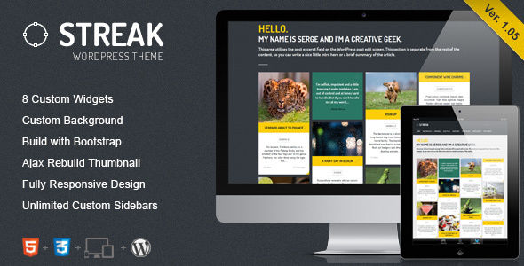 Streak by ZERGE (WordPress theme with infinite scrolling)