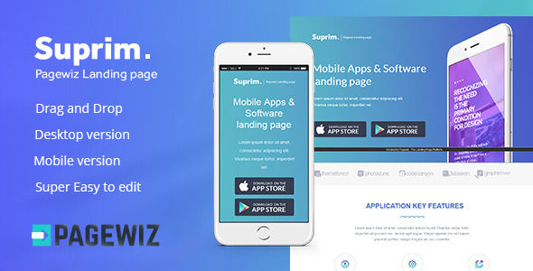 Suprim Mobile App Landing Page For Pagewiz by Twisted-d (landing page template for PageWiz)