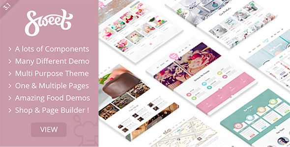 Sweet Cake by Nicdark (WordPress theme for bakeries, cafes and food retail stores)