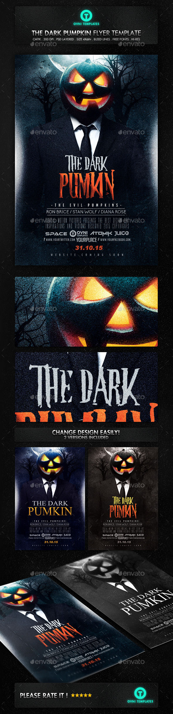 The Evil Halloween Pumpkin by OVNI-TEMPLATES (Halloween party flyer)