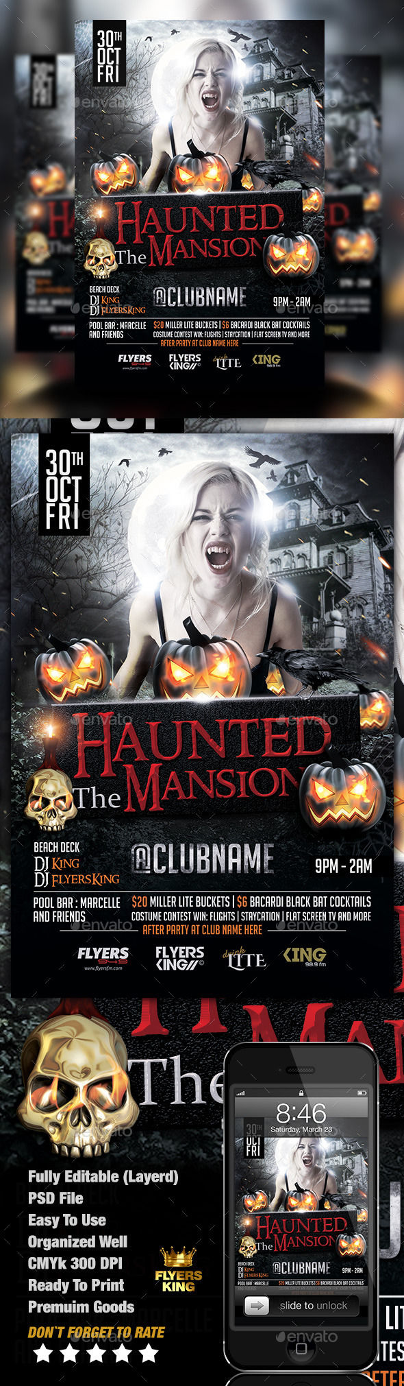 The Haunted Mansion Flyer by FlyersKing (Halloween party flyer)