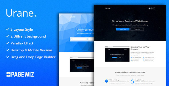 Urane by GBJsolution (landing page template for PageWiz)