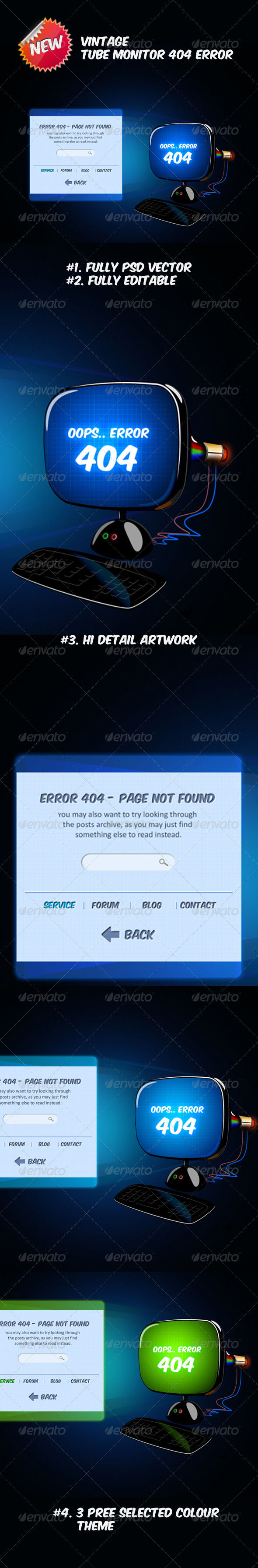 Vintage Tube Monitor Error by AddtoFavorites (layered 404 page template)