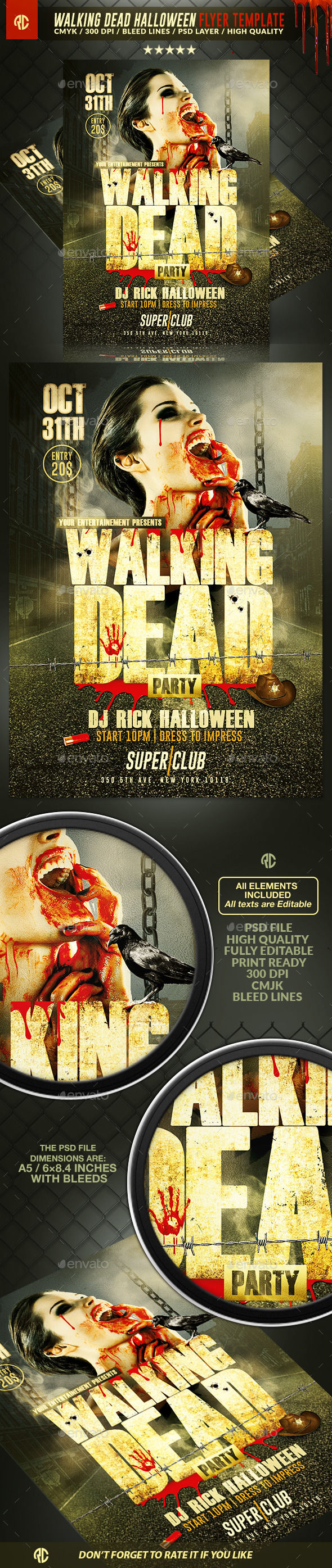 Walking Dead Halloween by RomeCreation (Halloween party flyer)