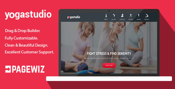 Yoga Studio by Ilmosys (landing page template for PageWiz)