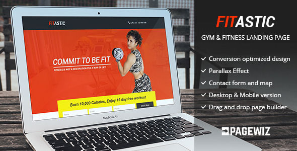 Fitastic by GBJsolution (landing page template for PageWiz)