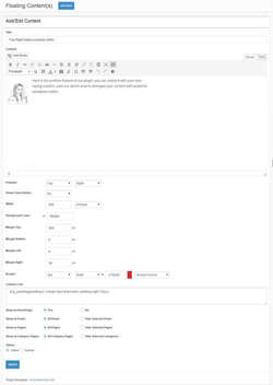 Advanced Floating Content