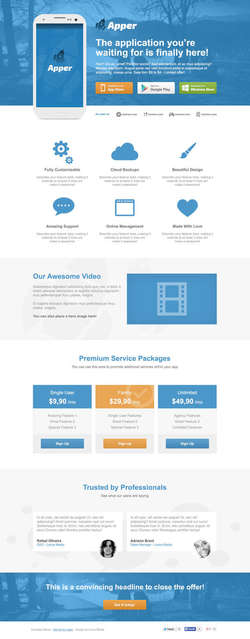 Apper - App Promotion Pagewiz Landing Page