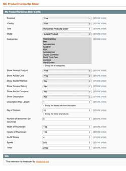 Horizontal Product Slider Magento Extension