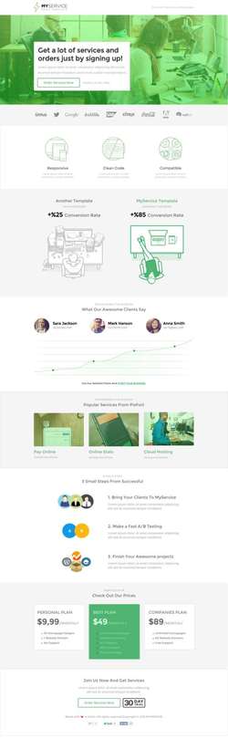 MYSERVICE - SaaS Product Landing Page Template