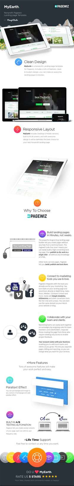 MyEarth - Nonprofit Pagewiz Landing Page Template