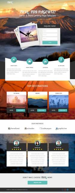 Trvl - Premium Travel Pagewiz Landing Page