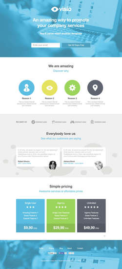 Visio - Pagewiz Landing Page Template