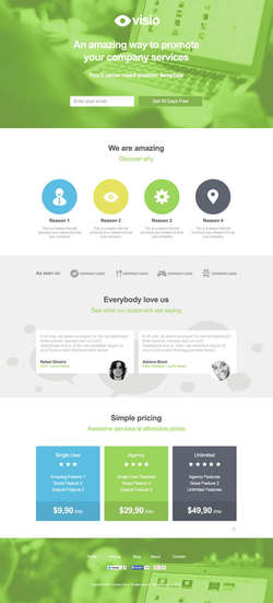 Visio - Pagewiz Landing Page Template