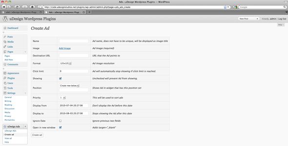 UAd by UDesignStudios (WordPress advertising plugin)