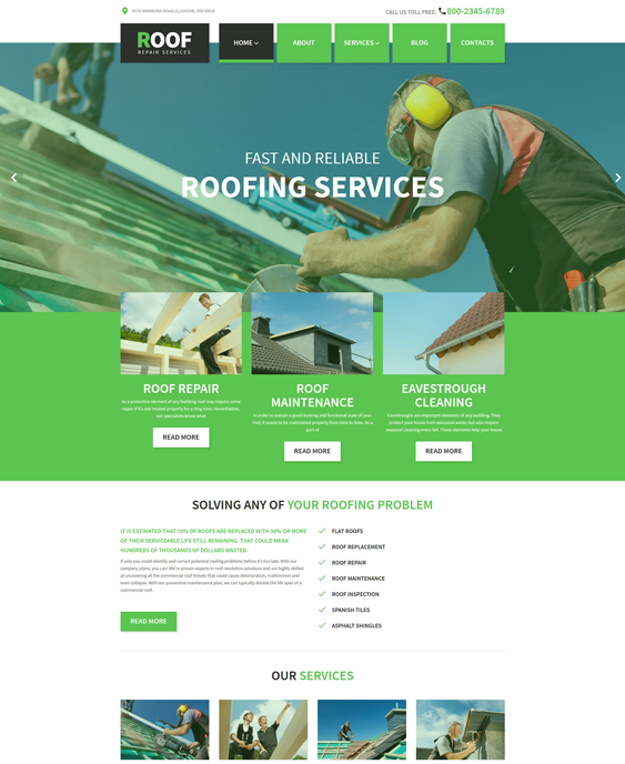 roof construction companies building contractors wordpress themes