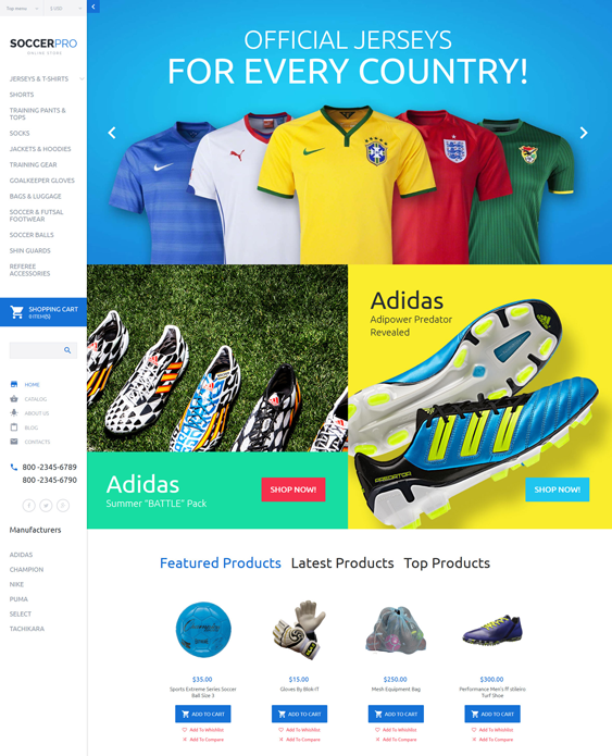 soccer clothing shoes accessories virtuemart themes