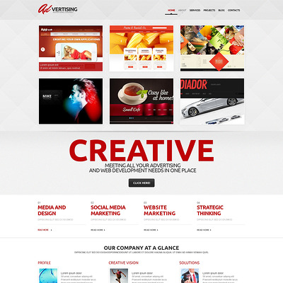 Advertising Company WordPress Theme (WordPress theme for advertising agencies) Item Picture
