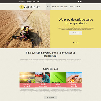 Agriculture Responsive Joomla Template (Joomla theme for agriculture and farms) Item Picture