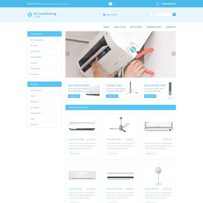 Air Conditioners OpenCart Template (OpenCart theme for home improvement and consttruction supply stores) Item Picture