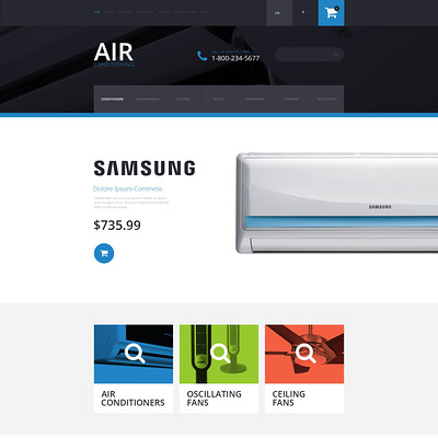 Air Conditioning OpenCart Template (OpenCart theme for home improvement and consttruction supply stores) Item Picture