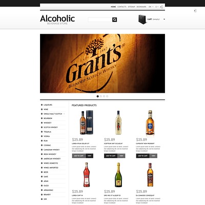 Alcoholic Beverage Store PrestaShop Theme (PrestaShop theme for liquor, alcohol, beer, and wine stores) Item Picture